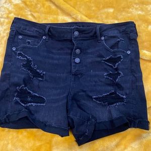 Mid jean shorts black and ripped